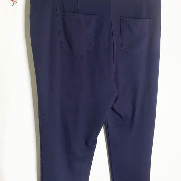 Style & Co Size 18 Dark Navy Pointe Stretch Pencil Pants Women's Pull On Plus - Picture 2 of 6